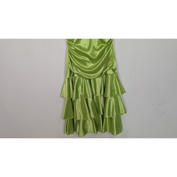 Vintage Y2K 90s City Triangles M Halter Mini Dress Draped Layered Ruched Event - Picture 5 of 12
